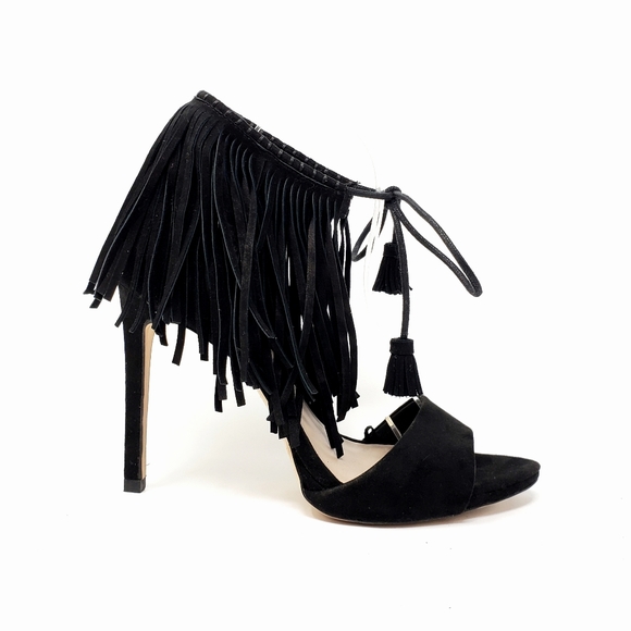 Zara Shoes - Zara Basic Collection Black Fringe Heels